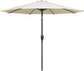 Simple Deluxe 9ft Outdoor Market Table Patio Umbrella with Button Tilt, Crank and 8 Sturdy Ribs for Garden, Beige