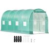 VEVOR Walk-in Tunnel Greenhouse, 14.8x6.6x6.6 ft Portable Plant Hot House w/ Galvanized Steel Hoops, 1 Top Beam, Diagonal Poles, Zippered Door & 8 Rol