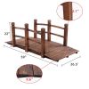 Arch Bridge Small Wooden Bridge Courtyard Outdoor Anticorrosive Wood Landscape Bridge Carbonization Color