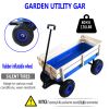 Outdoor Wagon All Terrain Pulling w/Wood Railing Air Tires Children Kid Garden