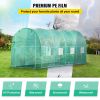 VEVOR Walk-in Tunnel Greenhouse, 14.8x6.6x6.6 ft Portable Plant Hot House w/ Galvanized Steel Hoops, 1 Top Beam, Diagonal Poles, Zippered Door & 8 Rol