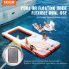 VEVOR Inflatable Floating Dock, 15x6.5FT Inflatable Dock Platform with 4*6FT Trampoline Mesh Pool, Non-Slip Floating Platform Water Mat with Portable