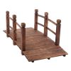 Arch Bridge Small Wooden Bridge Courtyard Outdoor Anticorrosive Wood Landscape Bridge Carbonization Color