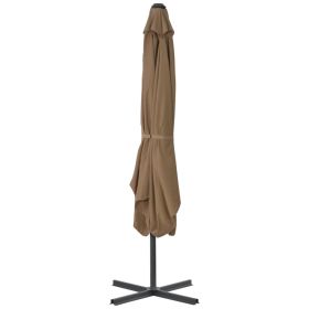 vidaXL Garden Parasol with Steel Pole 98.4"x98.4" Taupe (Option: as picture)