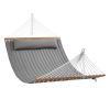 VEVOR Double Quilted Fabric Hammock with Hardwood Spreader Bar Detachable Pillow