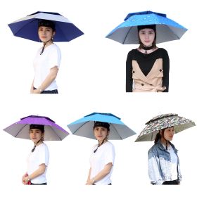 Quick Shade Personal Umbrella Hat (Color: light Blue)