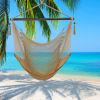 Caribbean Large Hammock Chair Swing Seat Hanging Chair with Tassels Tan  XH